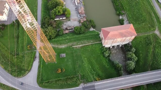 Bridge over water Boretto, Italy
