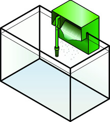 An aquarium filter: external hanging box filter.