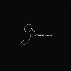 gm initial handwriting black background