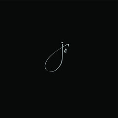 Jn handwritten logo for identity black background