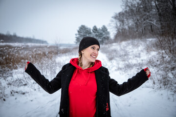 happy person in winter
