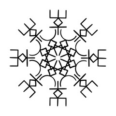 Magic Runic symbols. Sacred geometry, mandala. Medieval sign. Symbols of the esoteric mandala. Occult ancient symbols. Vector