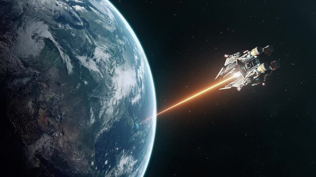 Energy Weapon Attacking Earth From Orbital Satellite