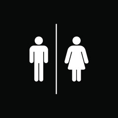 man and woman icon on black background