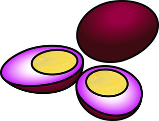 Pink / purple beet pickled eggs.