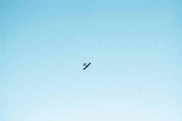 Vintage airplane flying in the sky