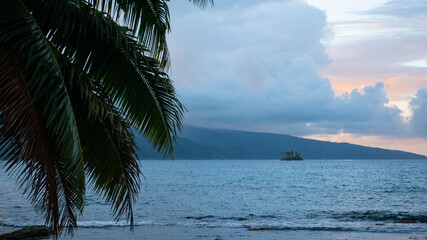 sunset over the beach