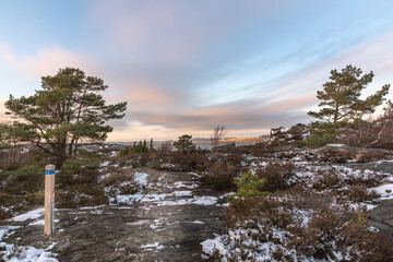 Hiking or jogging trails through the forests of Sweden with wonderful views