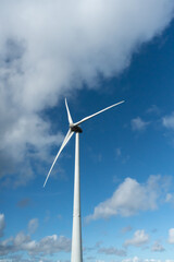 Frontal view of wind turbine for electric power generation