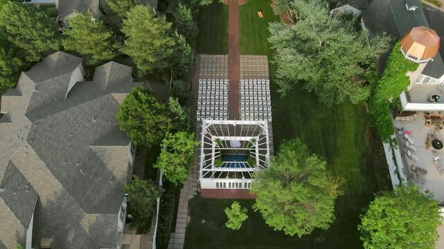 AERIAL view of house in green area