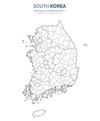 vector map of south korea.