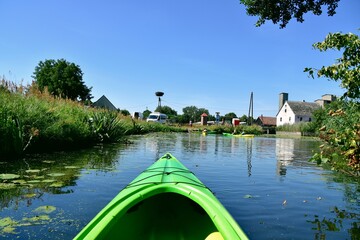 River kayaking in the Barycz Valley, Poland