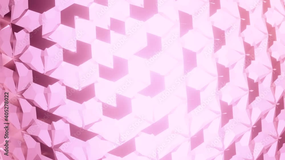 Poster pink infinite loop simple background animation ,diamond abstract holographic shape .