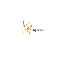 KM handwritten logo for identity