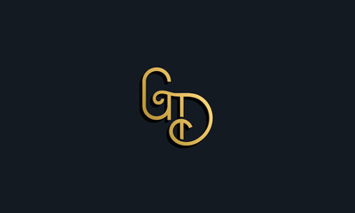 Luxury fashion initial letter GD logo.
