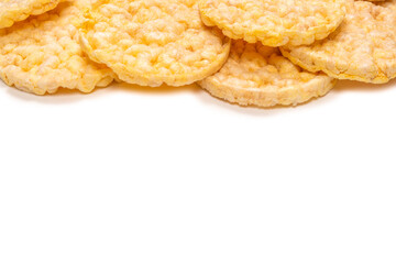 Rice wafer isolated on white background.
