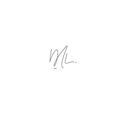 ML handwritten logo for identity