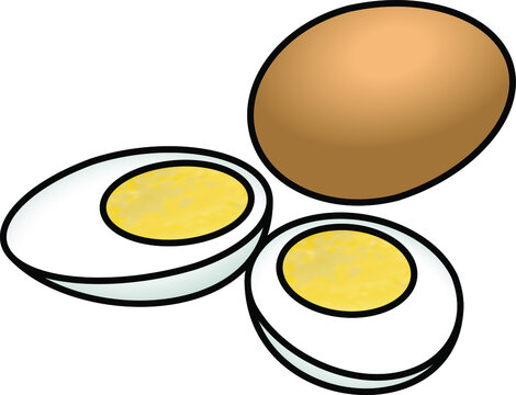 Hard boiled brown eggs with creamy yellow yolks.