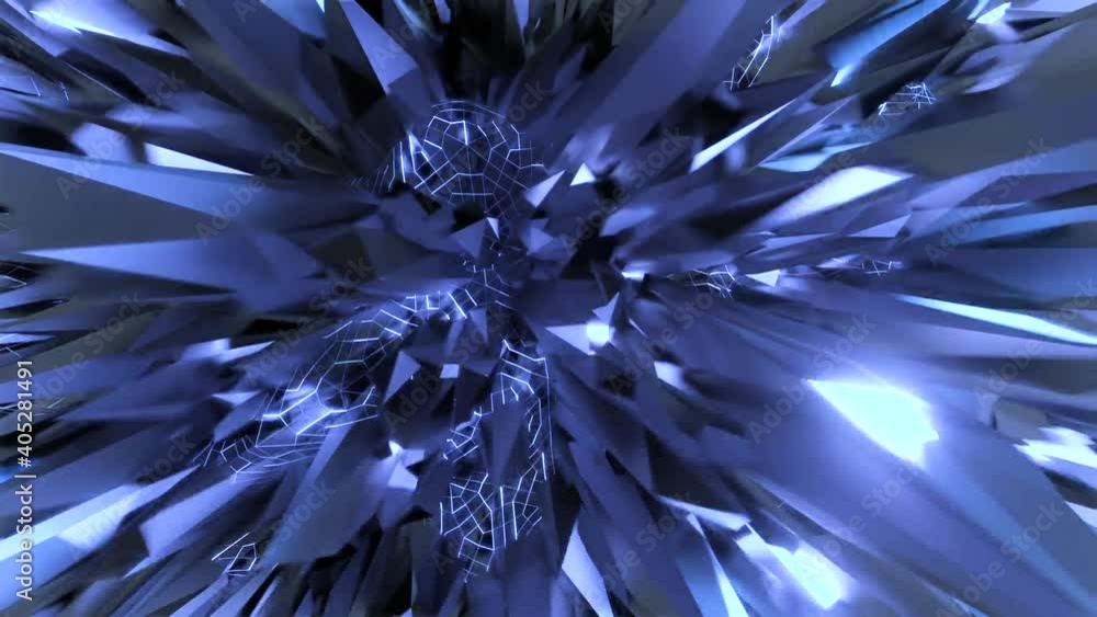 Poster blue infinite loop simple background animation with abstract diamond pattern ,