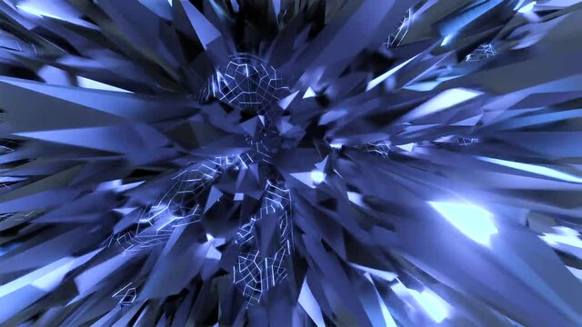 blue infinite loop simple background animation with abstract diamond pattern , 