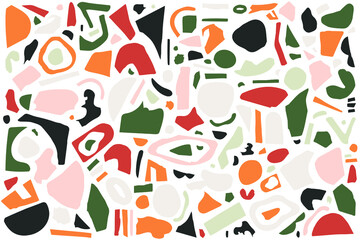 Terrazzo-inspired organic, random shapes