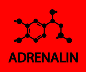 Chemical formula of adrenaline. Symbol. Vector illustration. © alina_polina