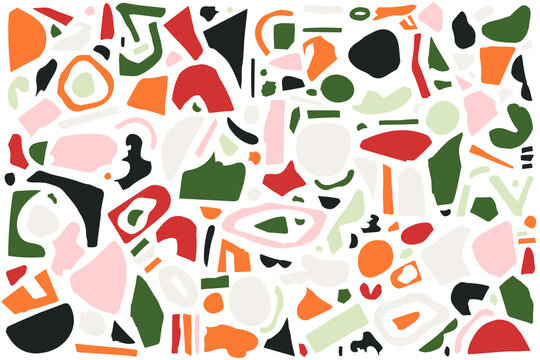 Terrazzo-inspired Organic, Random Shapes