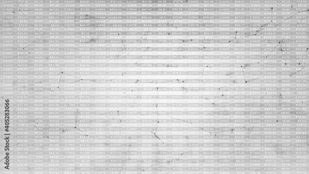 Poster abstract monochrome digital charts with numbers animation. black and white business data traffic mot