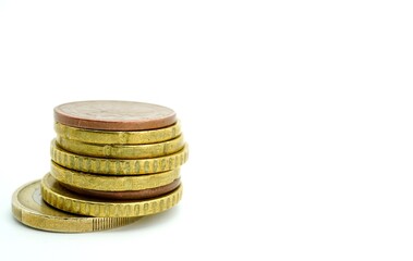 Nahaufnahme einiger Euromünzen