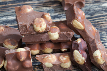 hazelnuts and chocolate mixed