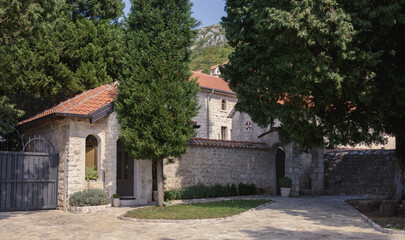 Fototapeta na wymiar Dulevo Convent on Mount Chelobrdo. Montenegro.