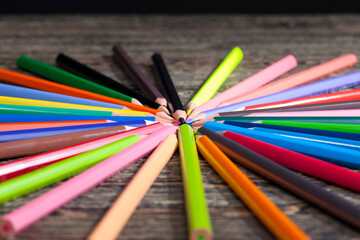 Fototapeta premium colored wooden pencils