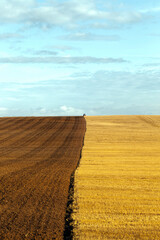 plowed fertile soil agricultural field