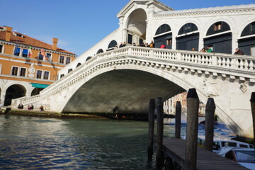 Fototapeta na wymiar Ponte Realto Venizia. One of the most famous landmarks in Venice.