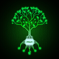 Circuit Board Pattern in Form of a Tree