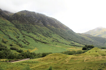 Fototapeta na wymiar A view of the Scottish Mountains near Ben Nevis