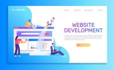 Website template design. People create web design