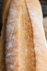 hard baguette crust and crisp fresh baked