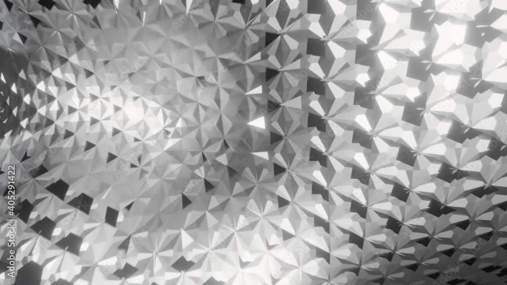 Poster infinite loop simple background animation with abstract diamond crystal pattern