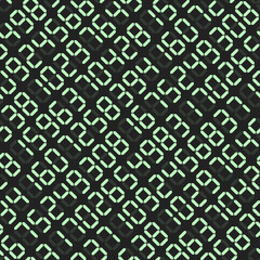 Seamless pattern of bright random glowing digits, abstract background