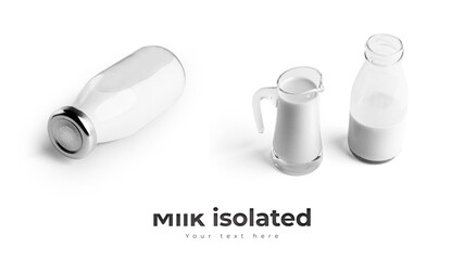 Milk jar isolated on white background.