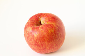 Honeycrisp apple close up on white background.