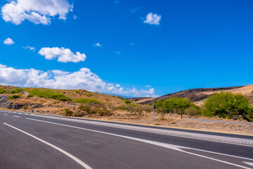 Highway through volcano landscape