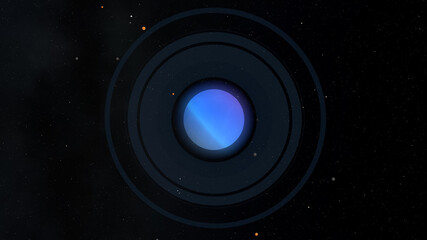 Planet Uranus 3D, Solar System, Solar System Planets, Stars, 3D Rendering, Sky and Space, Blue Gaseous Planet