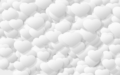 Paper art of White heart on a white background. valentine's day...