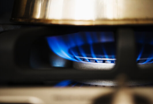 Close-up of gas stove burner