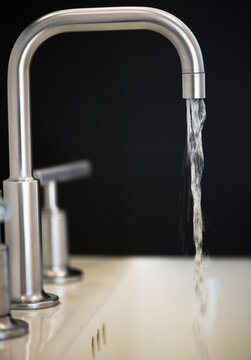 Water flowing from faucet