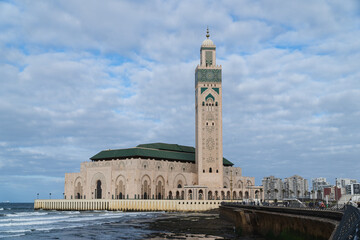View of the great Hassan II Mosque in Casablanca, Morocco