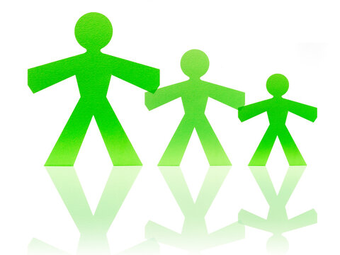 Studio shot of people green stick figures
