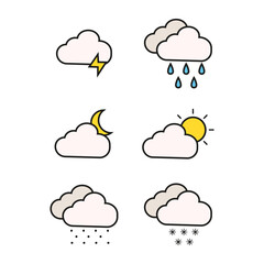 

Weather forecast. Flat Icon Vector